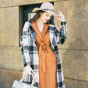 CHICWISH Carmel Tuxedo Tie-Front Dress